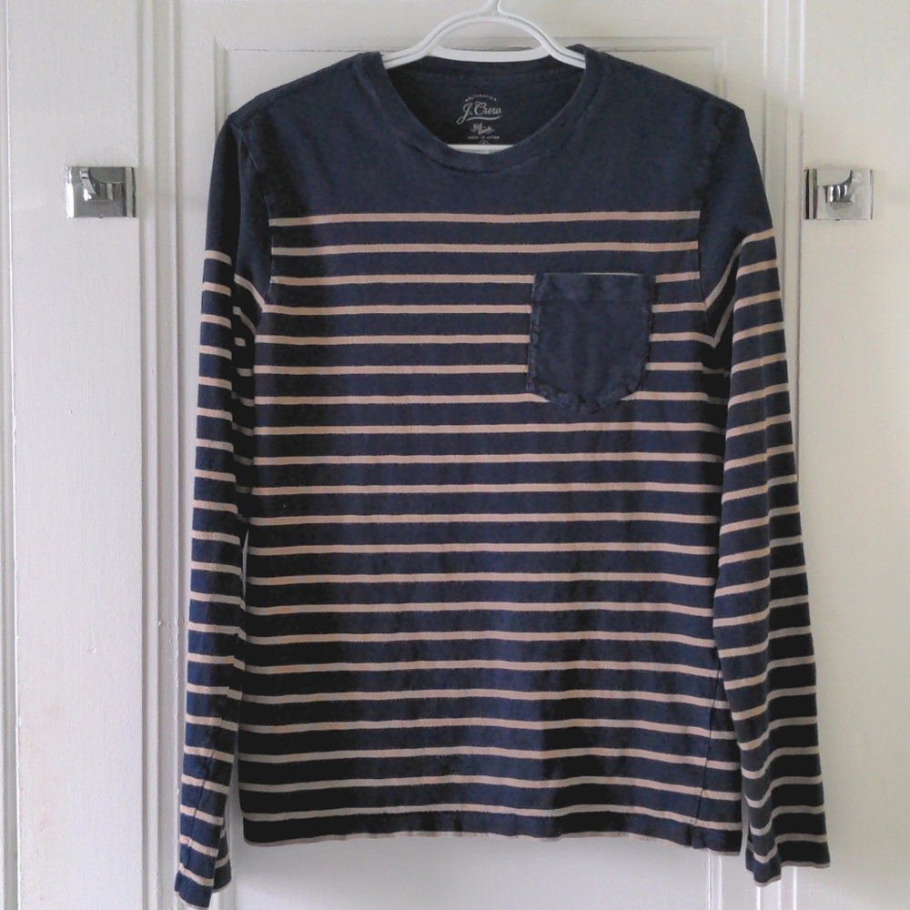 J. Crew navy striped shirt